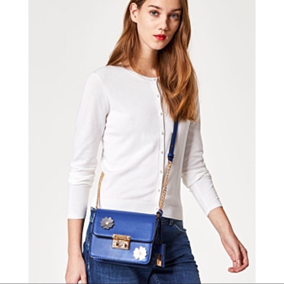 hallhuber • blue shoulder bag with flowers - Picture 6 of 6